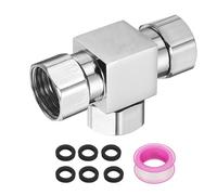 sourcing map G1/2" Shower Diverter Valve 3 Way, Stainless Steel Bidet T Adapter Connector Hose Fitting Tee with PTFE Tape and Gasket for Bidet Angle Valve Hose Toilet Faucet, （60mm,Silver