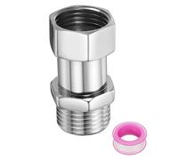 sourcing map G1/2" Shower Diverter Valve Way, Stainless Steel Bidet Adapter Connector Hose Fitting Tee with PTFE Tape and Gasket for Bidet Angle Valve Hose Toilet Faucet, （44mm,Silver
