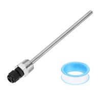 sourcing map G1/2 Thermowell Weldless, 304 Stainless Steel 8mm Dia Temperature Sensor Thermowell with 200mm Cable Gland and Tape for Home Brewing Beer Fermenter, Black