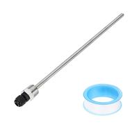 sourcing map G1/2 Thermowell Weldless, 304 Stainless Steel 8mm Dia Temperature Sensor Thermowell with 300mm Cable Gland and Tape for Home Brewing Beer Fermenter, Black