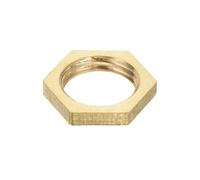 sourcing map G1/4 Pipe Fitting Hex Lock Nut Locknut Female Threaded Fastening Thin Nut for Plumbing Fixed, Brass 1Pcs