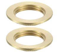 sourcing map G1 Pipe Fitting Hex Flange Lock Nut Locknut Female Threaded Fastening Thin Nut for Plumbing, Brass 2Pcs