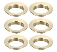 sourcing map G3/4 Pipe Fitting Hex Flange Lock Nut Locknut Female Threaded Fastening Thin Nut for Plumbing, Brass 6Pcs
