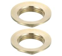 sourcing map G3/4 Pipe Fitting Hex Flange Lock Nut Locknut Female Threaded Fastening Thin Nut for Plumbing, Brass 2Pcs