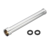 sourcing map G3/4 Shower Arm Extension, 21.5 cm Copper Showerhead Extender Pipe Water Outlet, Straight Longer Shower Tube to Add Height for Bathroom, Gardens, Beaches, Silver