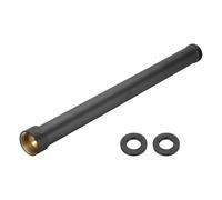 sourcing map G3/4 Shower Arm Extension, 31.5 cm Copper Showerhead Extender Pipe Water Outlet, Straight Longer Shower Tube to Add Height for Bathroom, Gardens, Beaches, Black