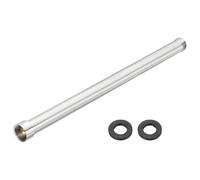 sourcing map G3/4 Shower Arm Extension, 41.5 cm Copper Showerhead Extender Pipe Water Outlet, Straight Longer Shower Tube to Add Height for Bathroom, Gardens, Beaches, Silver