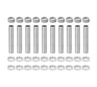 sourcing map G4 Lamp Hardware Fixtures Kit, M10x50mm Thread Lamp Pipe Nipple Connector with Hex Nuts Socket Caps Fit for G4 Bulb Light Socket, Pack of 10