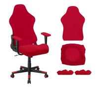 sourcing map Gaming Chair Covers, Stretchable Office Computer Chair Slipcover with Armrest Covers, Elastic Seat Protector for Office Reclining Racing Game Chair, Red