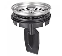 sourcing map Garbage Disposal Strainer Cover Water Stopper, Stainless Drain Splash Guard with Food Scraper, Fits for the Sink Inside Diameter 3.14 Inch