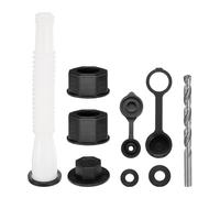 sourcing map Gas Can Spout Replacement, Gas Can Nozzle Flexible Pour Nozzle w Fine/Coarse Thread Cap, Spout Sealing Cap, Gas Can Vent Cap-A/B, Drill Bit for Most 1/2/5/10 Gal Can, White