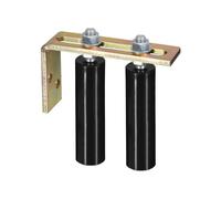 sourcing map Gate Roller Guide Adjustable, 6" Sliding Gate Nylon Roller with L-Shape Bracket, Gate Roller Guide Support Assembly for Sliding Rolling Gate Black