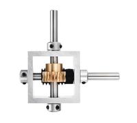 sourcing map Gear Box 90 Degree Right Angle Worm Gearbox 1:10 Reduction Gearbox 1 Module 10 Teeth Worm Gear Aluminum Frame Simple Mechanical DIY Module with 8mm Shaft, 100x100x50mm(LxWxH)