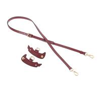 sourcing map Genuine Leather Bag Strap Replacement Adjustable Crossbody Bag Straps, 37.4-45.3 Inch Purse Strap for Shoulder Bag Handbag Purse, Wine Red, Gold Buckle, 1 Set