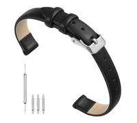 sourcing map Genuine Leather Band 10mm Width Black with Gold Buckle