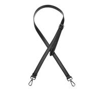 sourcing map Genuine Leather Purse Strap, 4.1"-4.9" Adjustable Shoulder Bag Replacement Strap, 0.71 Inch Wide Crossbody Straps for Purse DIY Handbag (Black, Metallic Black Buckle)