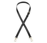 sourcing map Genuine Leather Purse Strap, 4.1"-4.9" Adjustable Shoulder Bag Replacement Strap, 0.71 Inch Wide Crossbody Straps for Purse DIY Handbag (Black, Light Gold Buckle)