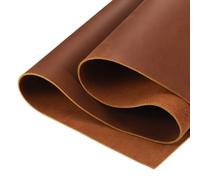 sourcing map Genuine Leather Sheets, 26" x 14" 4-5 oz (1.8-2mm) Thick Full Grain Leather Sheet Tooling Precut for Carving Engraving Molding Embossing Stamping, Red Brown