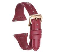 sourcing map Genuine Leather Watch Band 20mm Quick Release Elegant Slim Thin Top Grain Replacement Wristband Strap for Ladies/Children Watch & Smartwatch, Dark Red/Rose Golden
