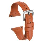 sourcing map Genuine Leather Watch Band 20mm Quick Release Elegant Slim Thin Top Grain Replacement Wristband Strap for Ladies/Children Watch & Smartwatch, Orange/Silver Tone