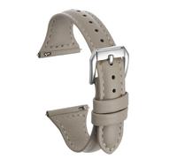 sourcing map Genuine Leather Watch Band 22mm Quick Release Elegant Slim Thin Top Grain Replacement Wristband Strap for Ladies/Children Watch & Smartwatch, Grey/Silver Tone