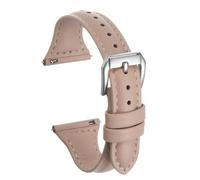 sourcing map Genuine Leather Watch Band 22mm Quick Release Elegant Slim Thin Top Grain Replacement Wristband Strap for Ladies/Children Watch & Smartwatch, Pink/Silver Tone