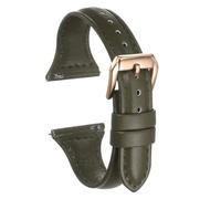 sourcing map Genuine Leather Watch Band 22mm Quick Release Elegant Slim Thin Top Grain Replacement Wristband Strap for Ladies/Children Watch & Smartwatch, Olive Green/Rose Golden