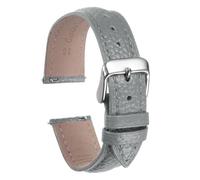 sourcing map Genuine Leather Watch Bands 18mm Flat Quick Replacement Cowhide Leather Watch Strap Elegant Women Men Watch Strap with Stainless Buckle Clasp for Classic SmartWatch, Grey