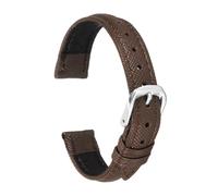 sourcing map Genuine Leather Watch Bands 18mm Thin Grain Replacement Cowhide Leather Strap Elegant Women Men Watch Strap with Stainless Buckle Clasp for Classic SmartWatch, Brown Silver Tone