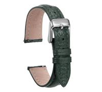 sourcing map Genuine Leather Watch Bands 22mm Flat Quick Replacement Cowhide Leather Watch Strap Elegant Women Men Watch Strap with Stainless Buckle Clasp for Classic SmartWatch, Green