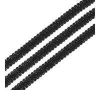 sourcing map Gimp Braid Trim, 15 Yards x 3/8"(11mm) Curtain Upholstery Trim for DIY Craft Sewing Accessories, Black