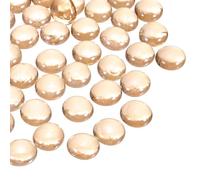 sourcing map Glass Beads,100pcs Flat Glass Gemstone Yellow 1.1lbs (0.47-0.55") Glass Marbles Pebbles for Vase Fillers Aquarium Decor DIY Craft