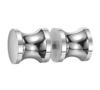 sourcing map Glass Door Handles, Round Sliding Shower Doors Knob Single Side Pull Handles with Screw Hardware Replacement Parts for 6-18mm Bathroom Glass Door（Silver，Umbrella Type）