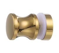 sourcing map Glass Door Handles, Round Sliding Shower Doors Knob Single Side Pull Handles with Screw Hardware Replacement Parts for 6-18mm Bathroom Glass Door(Gold,Umbrella Type)