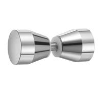 sourcing map Glass Door Handles, Round Sliding Shower Doors Knob Single Side Pull Handles with Screw Hardware Replacement Parts for 6-18mm Bathroom Glass Door（Polish Silver，Cone Type）
