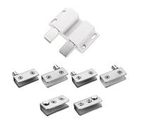 sourcing map Glass Door Hinge, 1 Set - Stainless Steel Magnetic Catch Latches and Glass Clamps for Double Door, for Cupboard Showcase Glass Door Swinging (Silver)