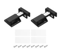 sourcing map Glass Door Magnetic Catch Latch Closures with Clamp, 2 Sets for 5-8mm Glass, Push Open Single Glass Door Magnetic Touch Latch, Black