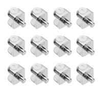 sourcing map Glass Shelf Bracket Pegs, 12Pcs Zinc Alloy Adjustable Glass Clamps with Pin Wall Mounted Shelf Holders Supports for 4-8mm Tempered Glass