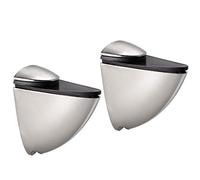 sourcing map Glass Shelf Bracket Wall Mount Adjustable Zinc Alloy Brushed Nickel Holder for 3-15mm Thickness 2pcs