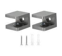 sourcing map Glass Shelf Clamp, 2Pcs Brass Glass Clamp for 8-10mm Thick Glass, Adjustable Glass Shelf Bracket Support Holder, Black