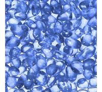 sourcing map Glass Stones, 453g/1 lbs Glass Pebbles Marbles Artificial Beads Gem Stones for Display Vase Filler Terrarium Flowerpot Decoration (5-9 MM, Light Blue)