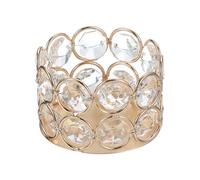 sourcing map Glass Tea Light Candle Holder, Openwork Crystal Glass Votive Candle Holder for Desk Table Centerpiece, Wedding, Party, and Home Decor(Gold)