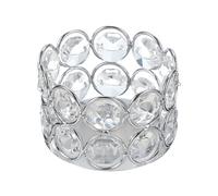 sourcing map Glass Tea Light Candle Holder, Openwork Crystal Glass Votive Candle Holder for Desk Table Centerpiece, Wedding, Party, and Home Decor(Silver)