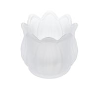 sourcing map Glass Tea Light Candle Holder, Tulip Crystal Glass Votive Candle Holder for Desk Table Centerpiece, Wedding, Party, and Home Decor(White)