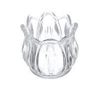 sourcing map Glass Tea Light Candle Holder, Tulip Crystal Glass Votive Candle Holder for Desk Table Centerpiece, Wedding, Party, and Home Decor(Clear)