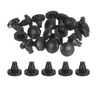 sourcing map Glass Top Table Bumpers with Stem, 20Pcs Rubber Grippers Anti Slip Pads for 7mm Hole, Furniture Pads Foot End Caps Covers Protectors for Chair, Cupboard (Black)