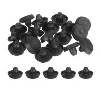 sourcing map Glass Top Table Bumpers with Stem, 20Pcs Rubber Grippers Anti Slip Pads for 8mm Hole, Furniture Pads Foot End Caps Covers Protectors for Chair, Cupboard (Black)