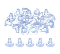 sourcing map Glass Top Table Bumpers with Stem, 30Pcs Rubber Grippers Anti Slip Pads for 7mm Hole, Furniture Pads Foot End Caps Covers Protectors for Chair, Cupboard (Clear)