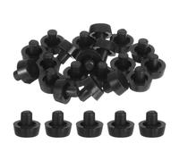 sourcing map Glass Top Table Bumpers with Stem for 6mm Hole Black 20Pcs | Mushroom Shape,Plastic Grippers,Anti Slip Pads,Furniture Pads,Foot End Caps Covers Protectors,for Chair,Cupboard