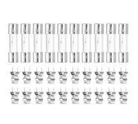 sourcing map Glass Tube Fuses, 5x20mm 3A 250V Slow Fast Blow Glass Cartridge Tube Fuse with 20pcs Safety Clip for Replacing or Repairing Many Home Electronics(Pack of 10)